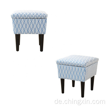 Blauer Freizeit-Stoffhocker-Osman-Wohnzimmer-Set